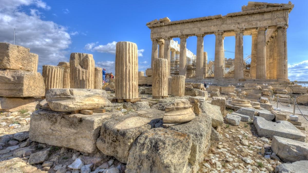 希腊雅典卫城的古代遗迹